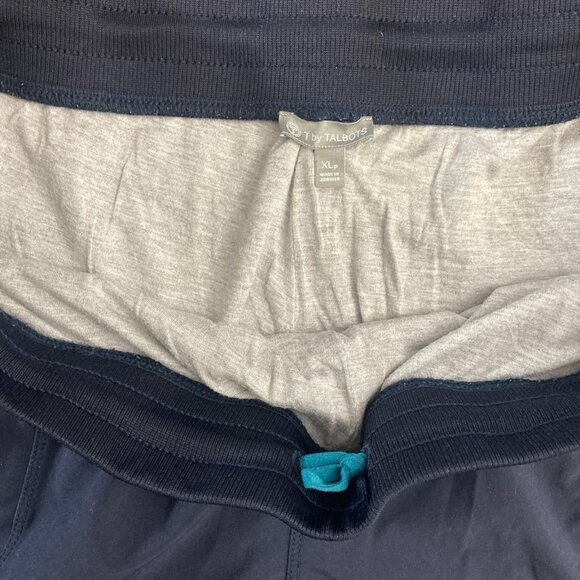 T by Talbots Lined Sweatpants Womens XLP Navy Blue Stretch Pants Pockets Leisure - Picture 5 of 13